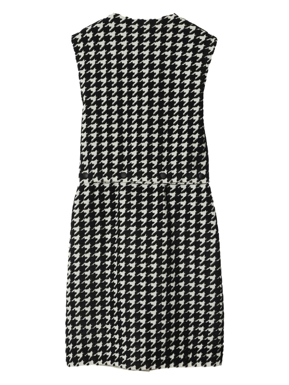 Shop Burberry Houndstooth-pattern Sleeveless Minidress In Black