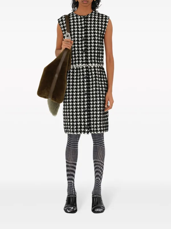Burberry houndstooth-pattern Sleeveless Minidress | Black