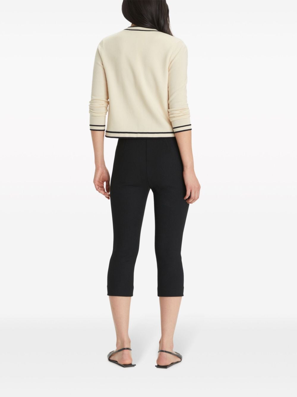 Shop Tory Burch Kendra Merino-wool Cardigan In Neutrals