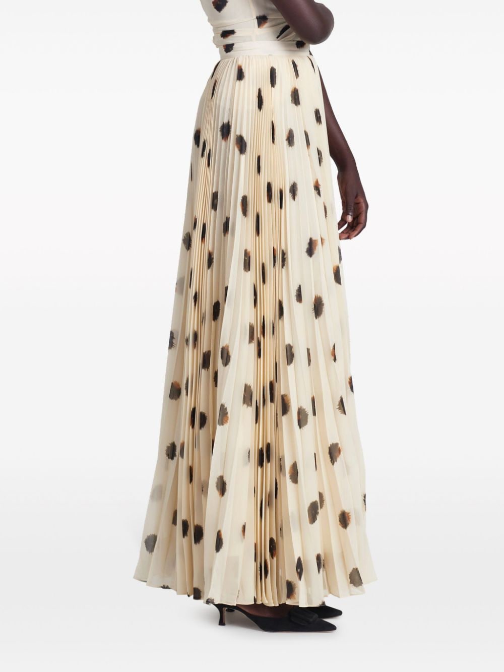 Shop Altuzarra Sif Polka Dot-print Skirt In Neutrals