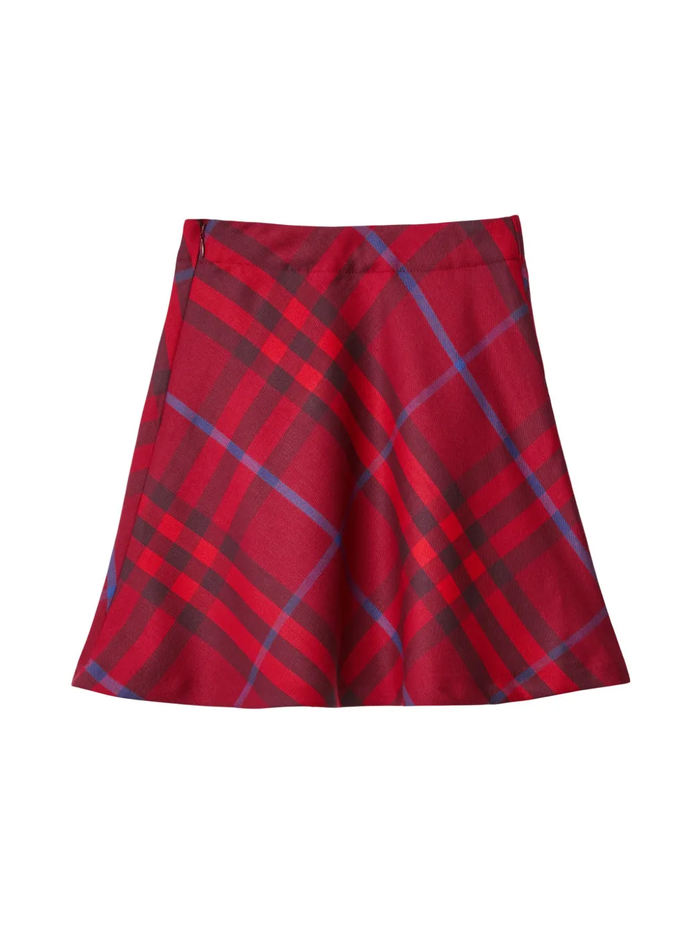 Burberry Kids checked A-line wool skirt - Rood