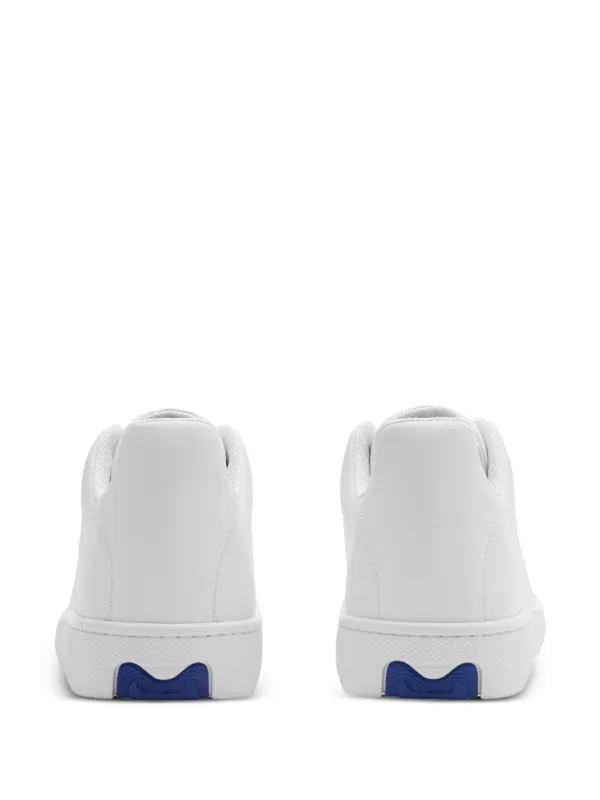 Burberry Box logo-debossed Leather Sneakers | White | FARFETCH
