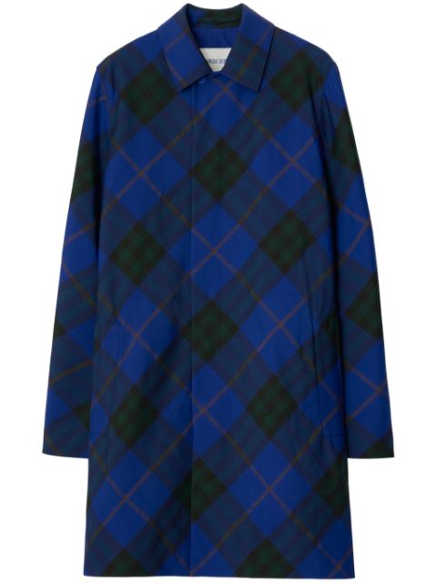 Burberry checked twill single-breasted car coat Men