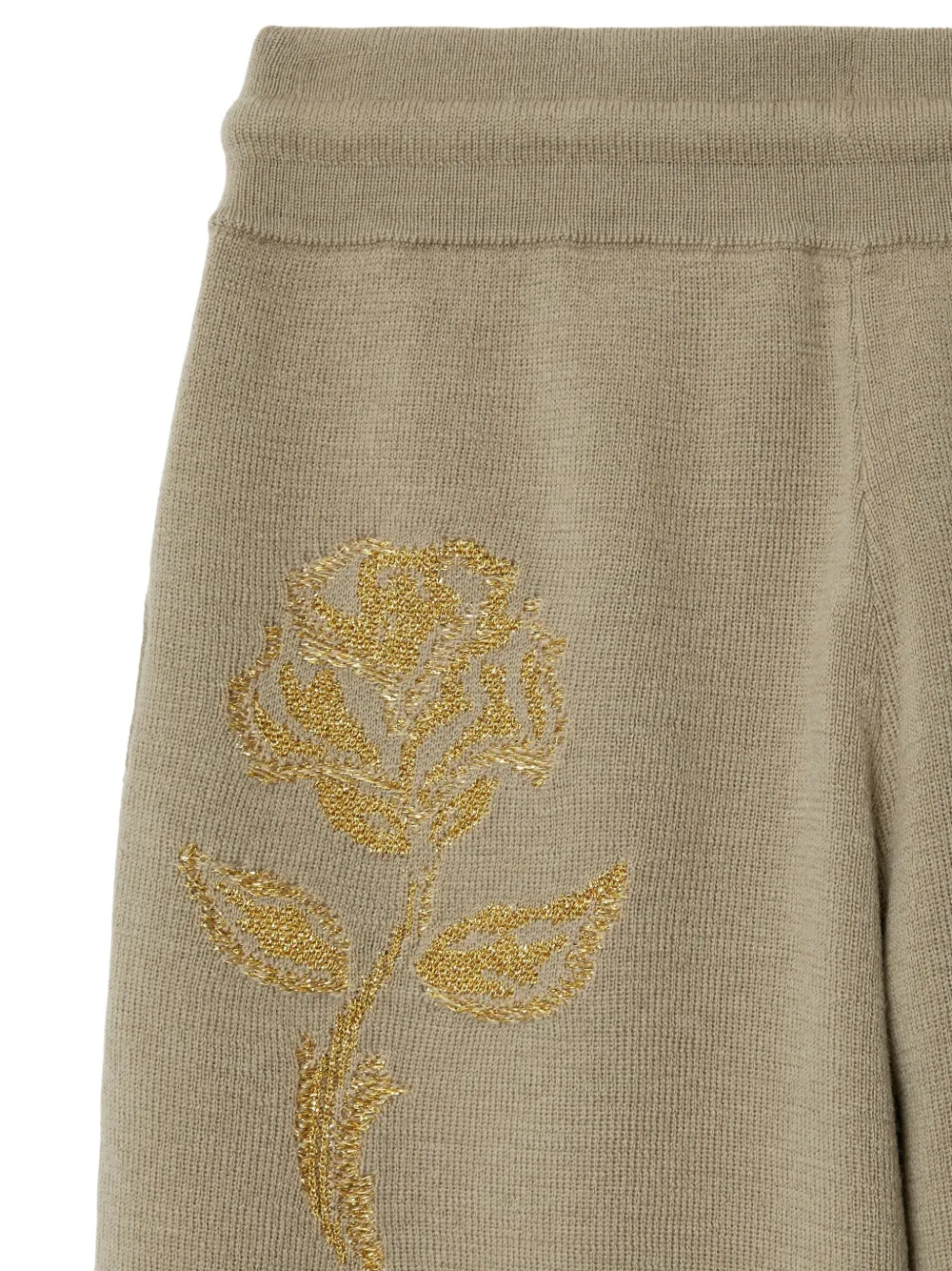 Shop Burberry Petite Rose Wool Blend Track Pants In Neutrals