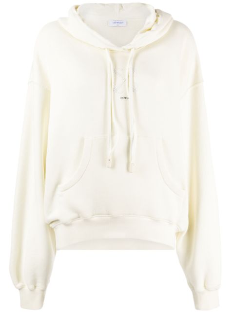 Off-White crystal-embellished cotton hoodie Women