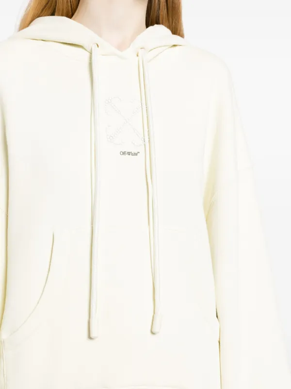 Off-White crystal-embellished Cotton Hoodie White FARFETCH UZ