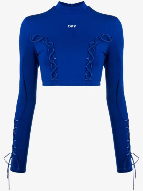 Off-White lace-up crop top