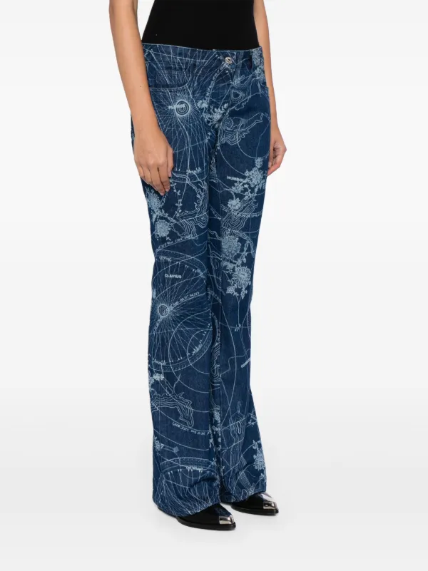Off-White graphic-print Flared Jeans | Blue | FARFETCH