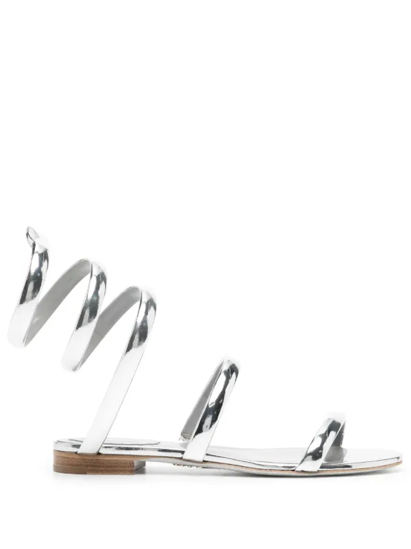 René Caovilla Juniper メタリック サンダル | シルバートーン