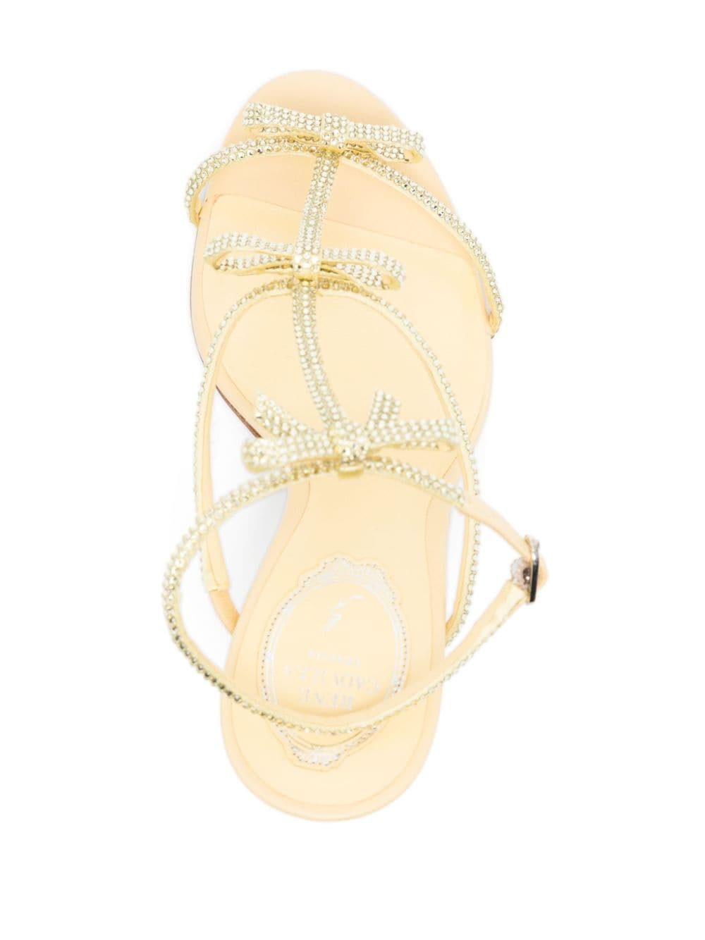 Shop René Caovilla Caterina 105mm Leather Sandals In Yellow