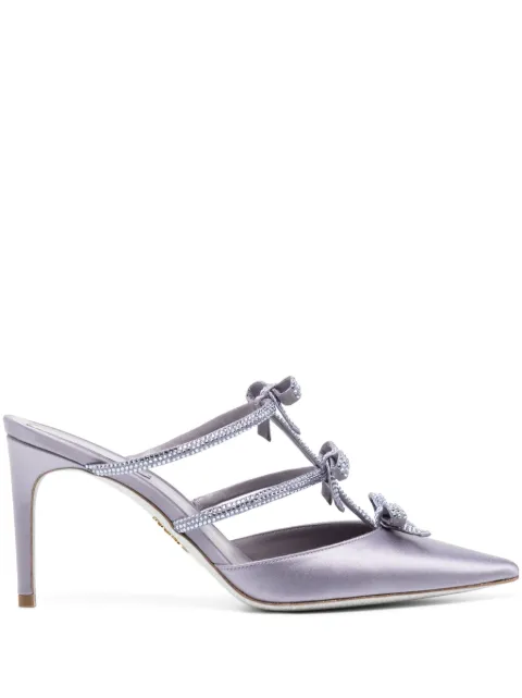René Caovilla mules con detalle moño y tacón de 100mm