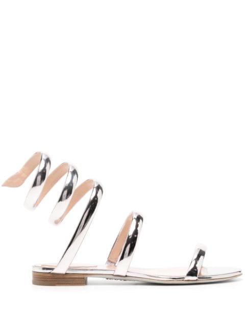 René Caovilla Serpente metallic-finish sandals