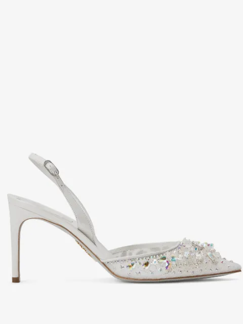 René Caovilla Cinderella 80mm leather pumps