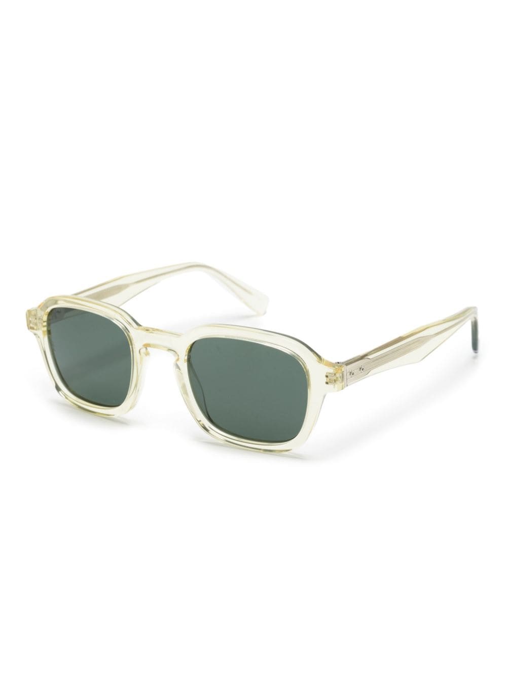 Shop Tommy Hilfiger Logo-engraved Square-frame Sunglasses In Yellow