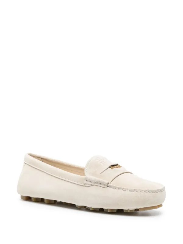 Miu Miu Suede Penny Loafers | Neutrals | FARFETCH