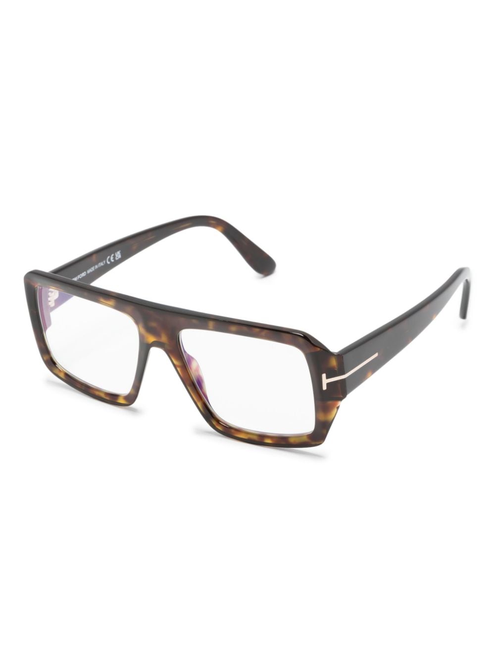 Shop Tom Ford Tortoiseshell-effect Square-frame Glasses In Brown
