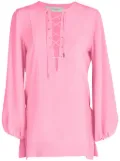 Silvia Tcherassi lace-up silk shirt - Pink