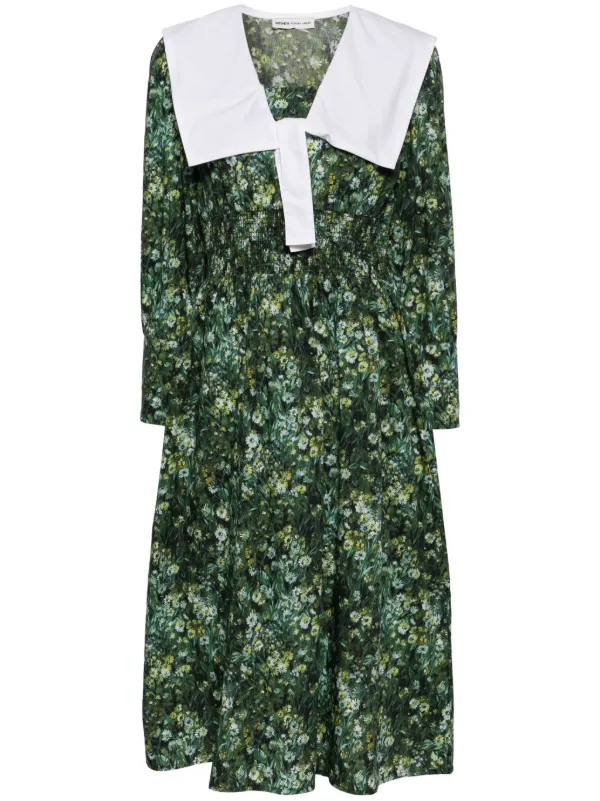 Batsheva x Laura Ashley Osian floral print Midi Dress Green FARFETCH AZ