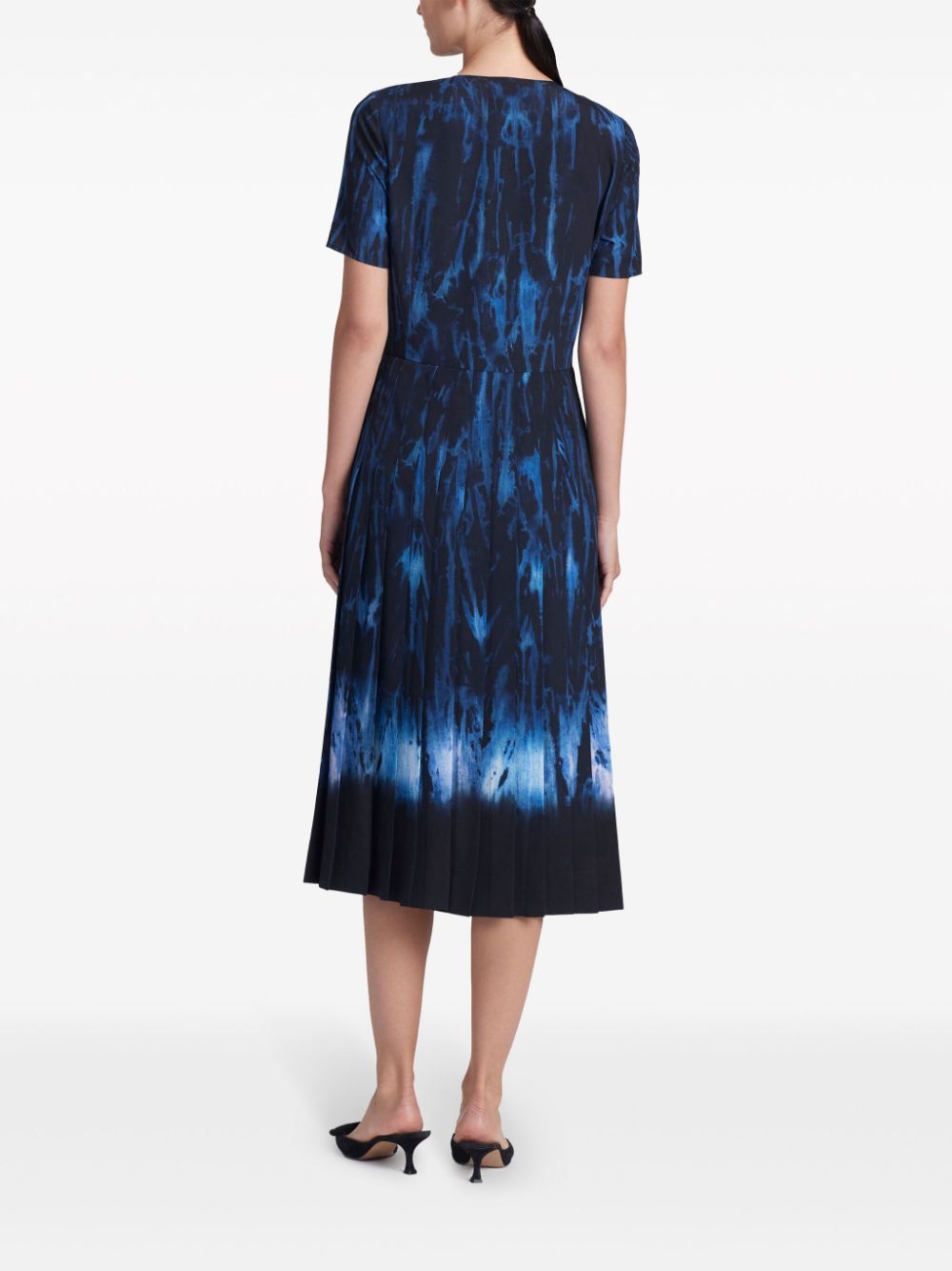 Shop Altuzarra Myrtle Shibori-print Midi Dress In Blue