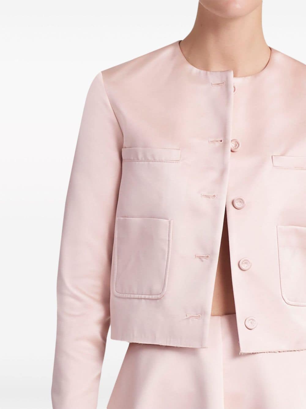 Shop Altuzarra Bernadette Cropped Jacket In Pink