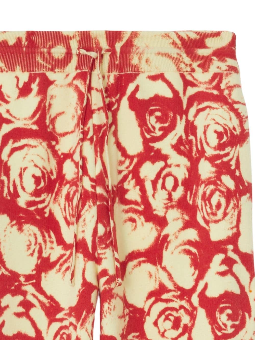 玫瑰图案羊毛运动裤