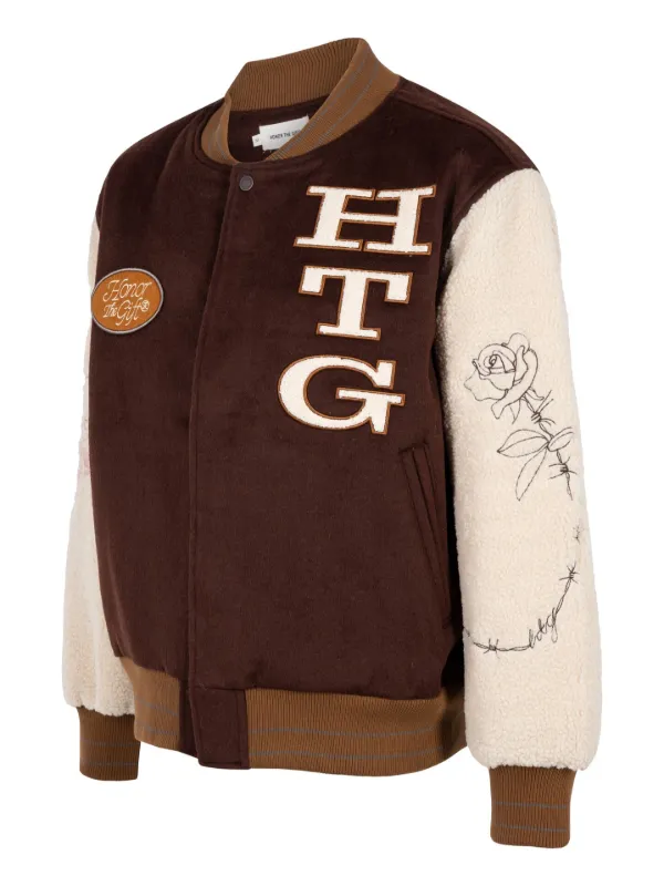 Honor The Gift Letterman Varsity Jacket | Brown | FARFETCH ZA