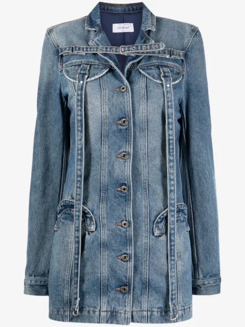 Off-White Vestido jeans de mangas longas