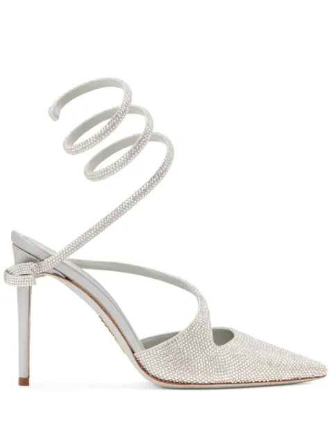 René Caovilla rhinestone-embellished asymmetric pumps