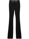 Helmut Lang satin-trimmed bootcut trousers - Black