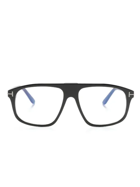 TOM FORD Eyewear logo-plaque square-frame glasses