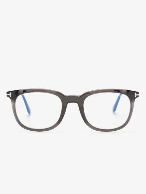 TOM FORD Eyewear logo-plaque round-frame glasses