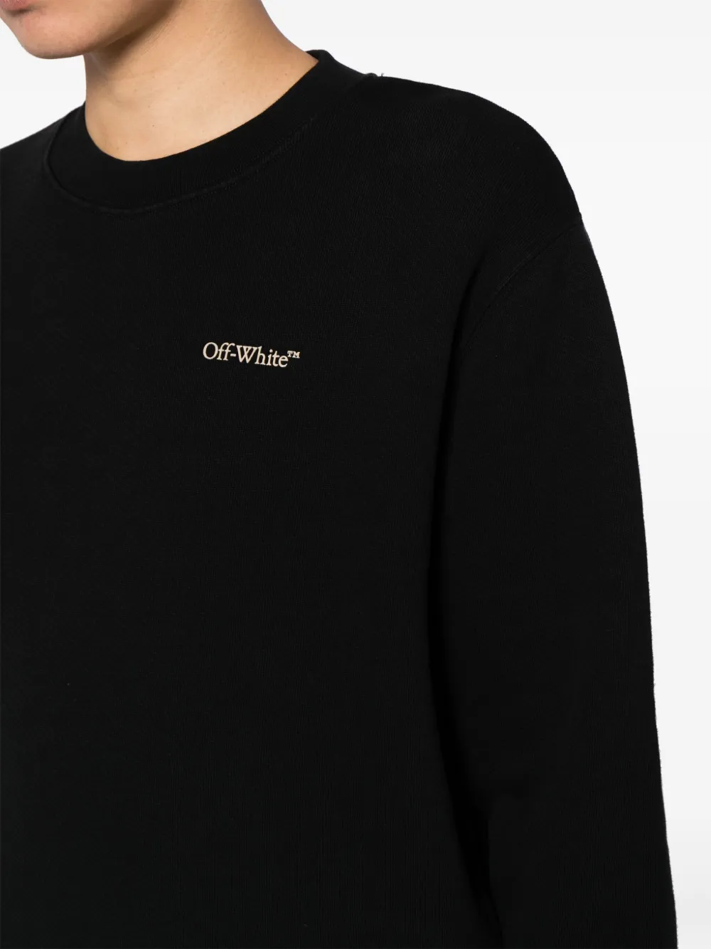 Shop Off-white Diag Embroidered Cotton Hoodie In Black