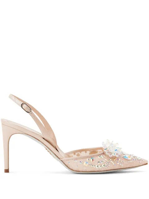 René Caovilla Cinderella 80mm leather pumps