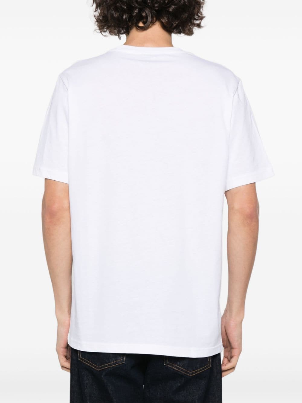 Shop Ps By Paul Smith Stripe Skull-print Organic Cotton T-shirt In White