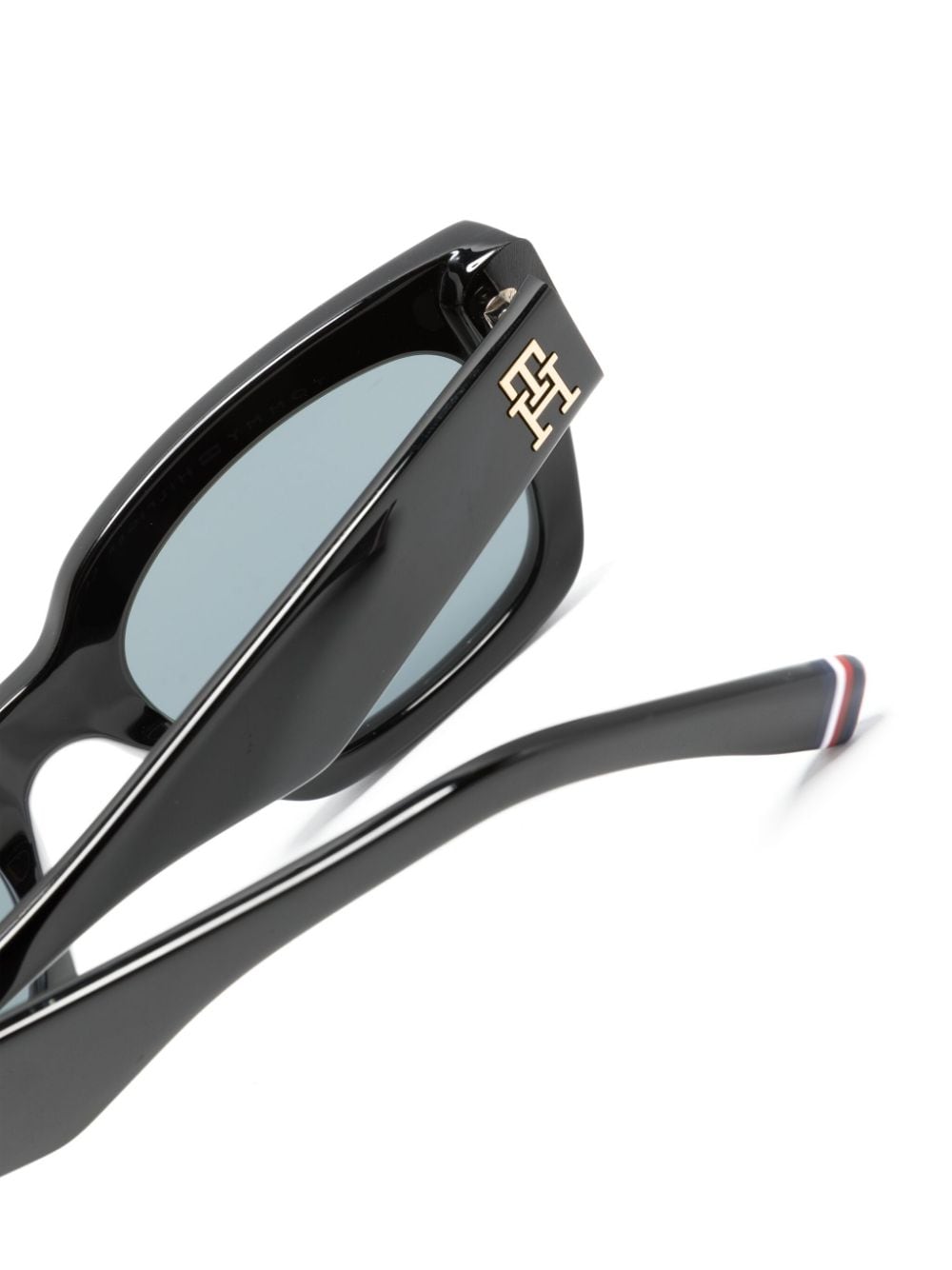 Shop Tommy Hilfiger Logo-plaque Cat-eye Sunglasses In Black