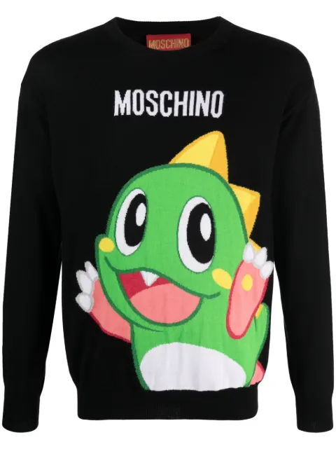 Moschino logo-jacquard virgin wool jumper