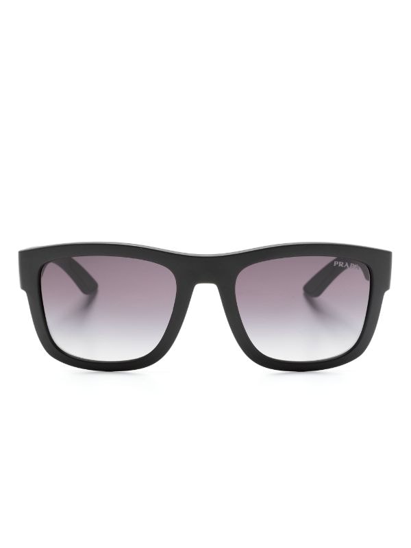 Prada Linea Rossa logo debossed square frame Sunglasses Farfetch