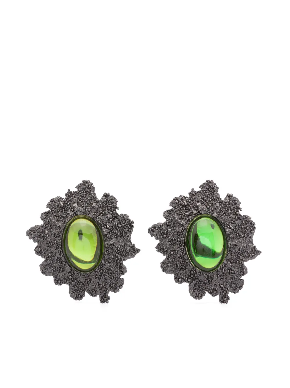 1980s textured clip-on earrings