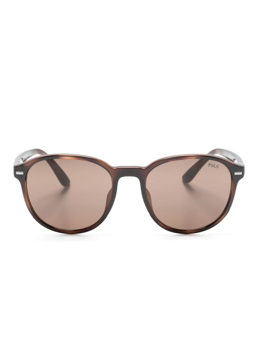 round-frame transparent sunglasses