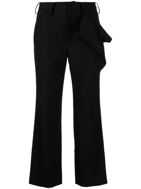 Yohji Yamamoto draped-detail cropped wool trousers