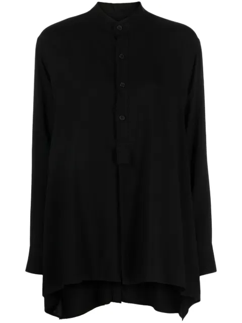 Yohji Yamamoto button-up band-collar shirt 