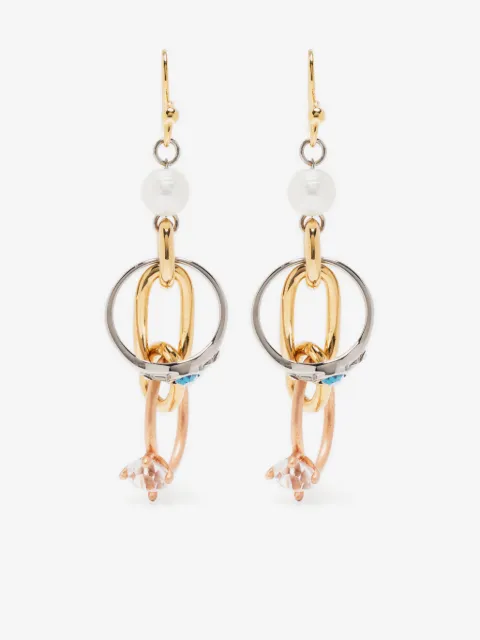 Marni embellished-ring pearl earrings