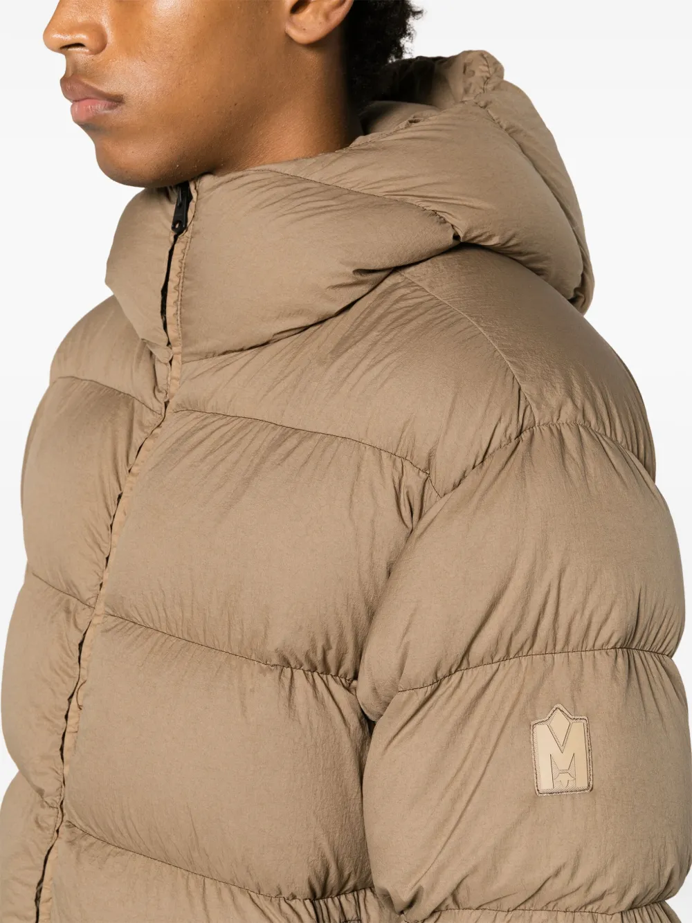 Shop Mackage Adelmo Logo-patch Down Padded Jacket In Nude