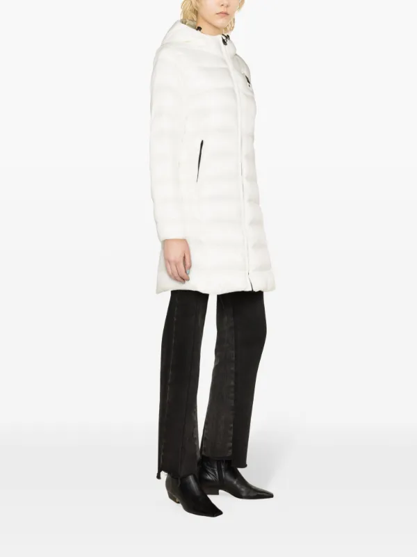 Moncler mid hotsell length puffer coat
