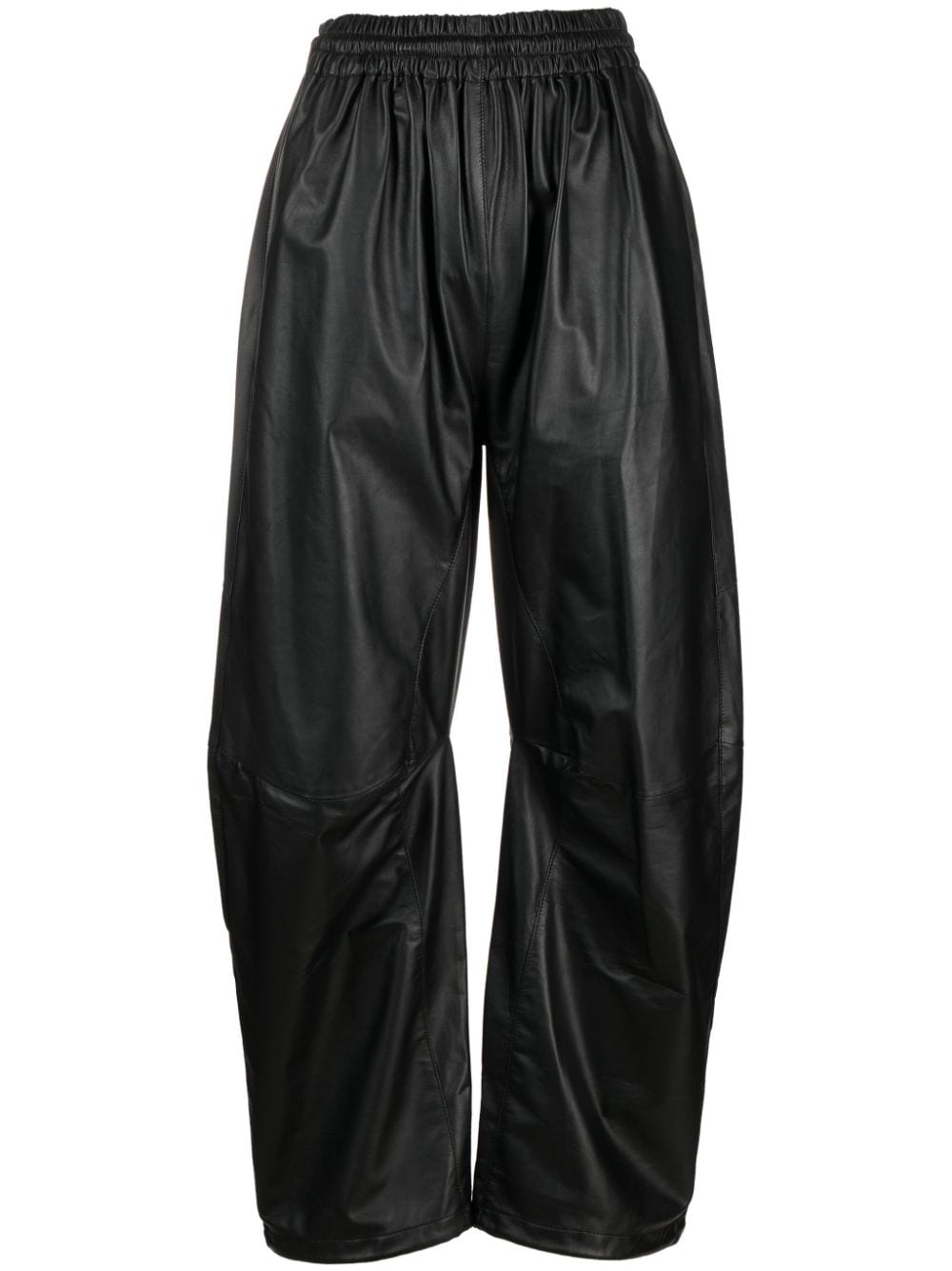 Mackage Illona Ladles Drawstring-waist Leather Trousers In Black