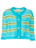 Marni brushed striped cardigan - Blue