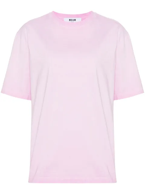 MSGM logo-embroidered cotton T-shirt