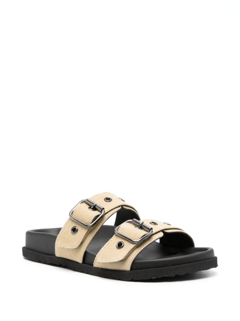 Shop Msgm Buckle-strap Sandals In Neutrals