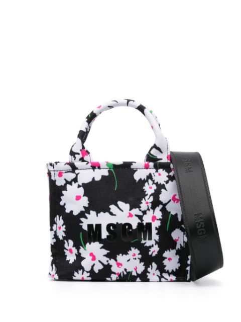 MSGM mini floral-print tote bag