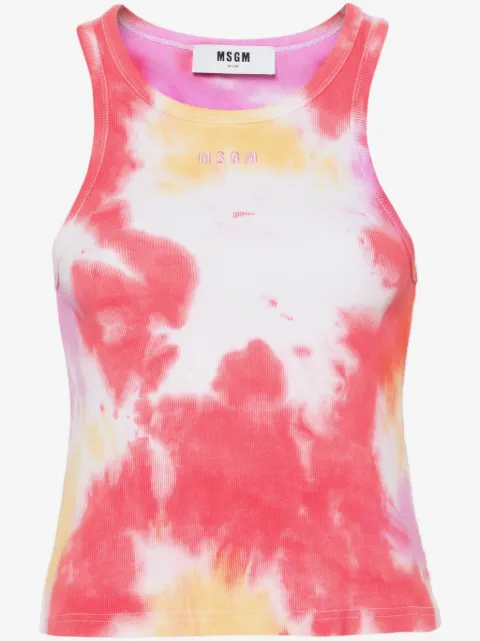 MSGM tie-dye ribbed tank top